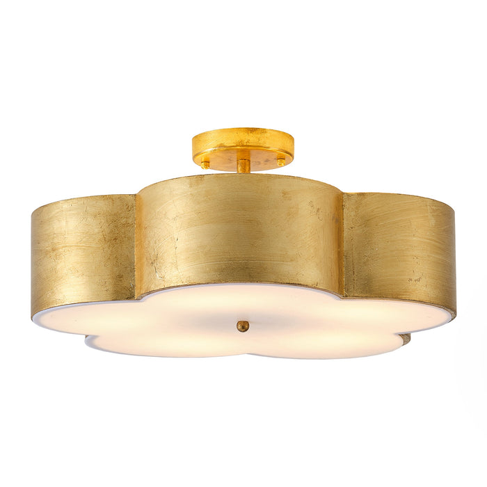 20 Inch Joyce 5-Light Vintage Golden Semi-Flush Mount Ceiling Light