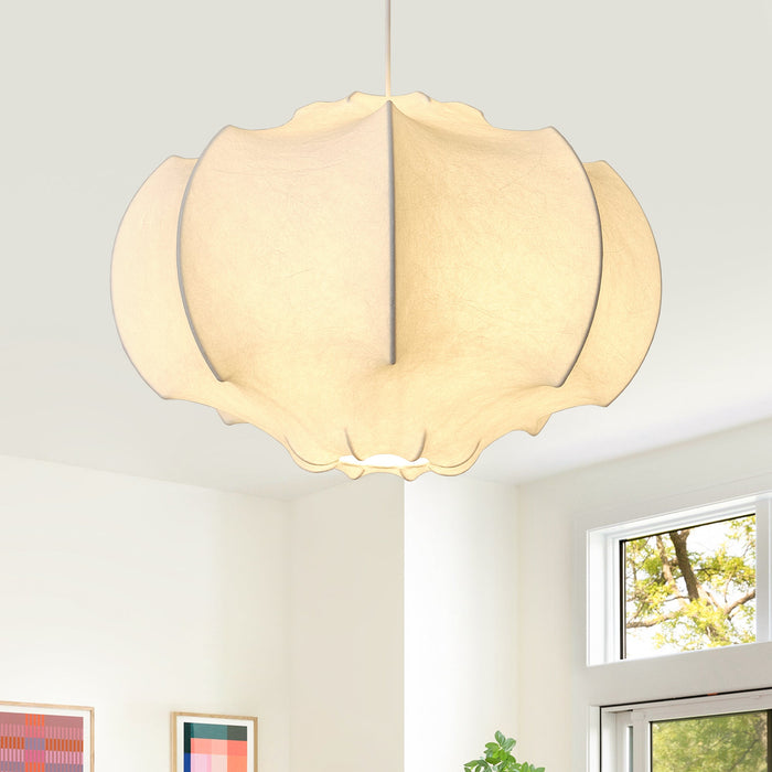 24 Inch Bevis 3-Light White Wabi-sabi Pendant Light