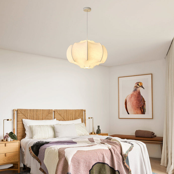 24 Inch Bevis 3-Light White Wabi-sabi Pendant Light