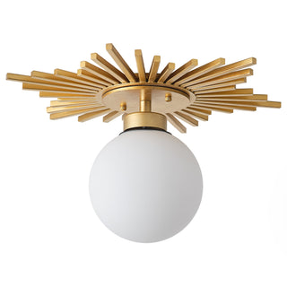 18 Inch Iris 1-Light Golden Semi-Flush Mount Ceiling Light