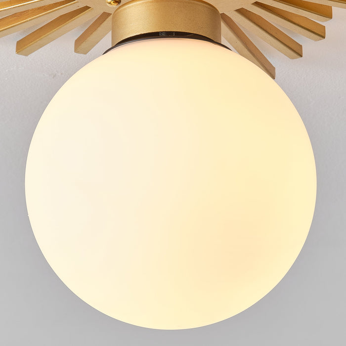 18 Inch Iris 1-Light Golden Semi-Flush Mount Ceiling Light