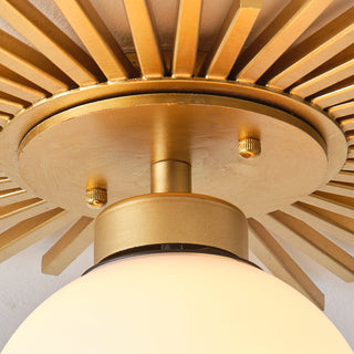 18 Inch Iris 1-Light Golden Semi-Flush Mount Ceiling Light