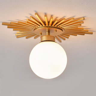 18 Inch Iris 1-Light Golden Semi-Flush Mount Ceiling Light