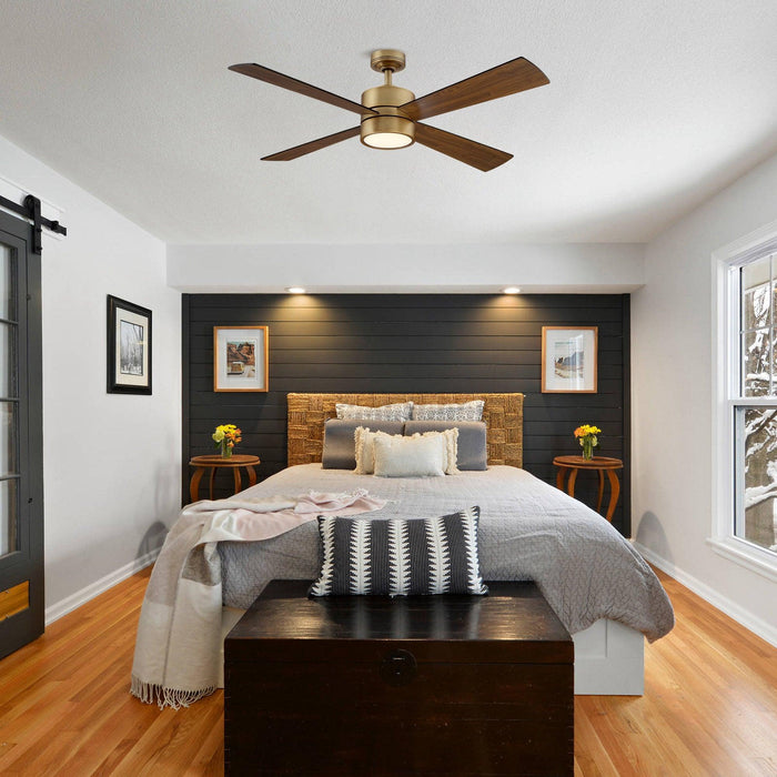 52" Bucholz Industrial Ceiling Fan with Dimmable LED Light