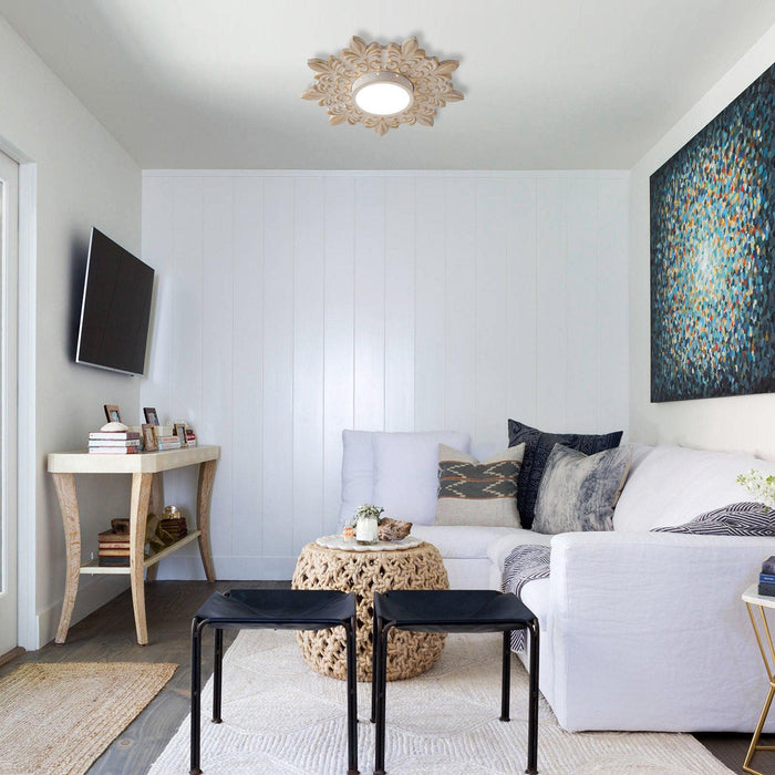 22 Inch White Modern Sunburst Flush Mount LED Lighting