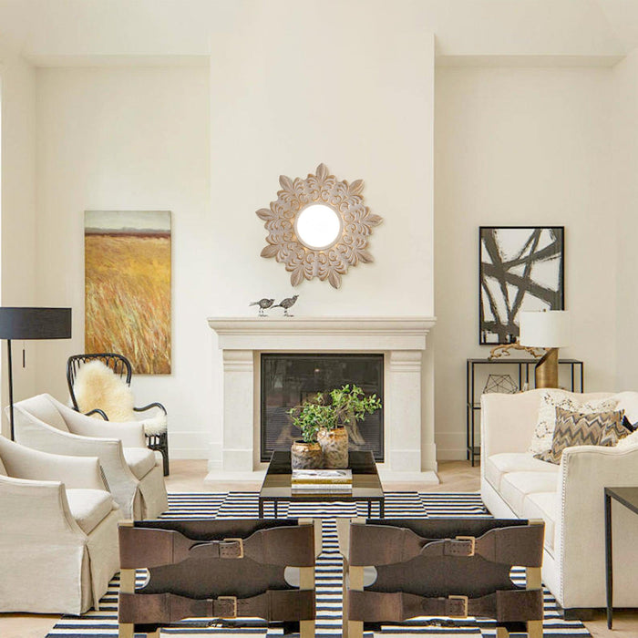 22 Inch White Modern Sunburst Flush Mount LED Lighting