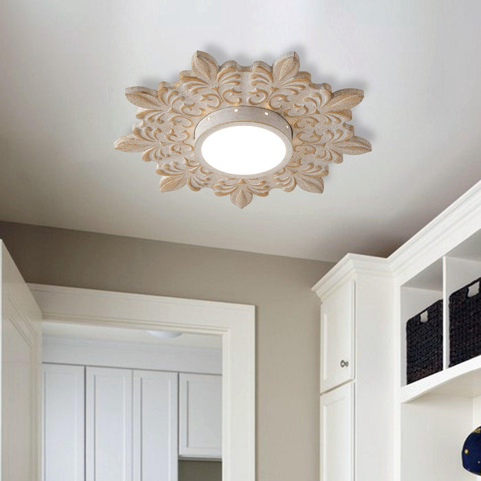 22 Inch White Modern Sunburst Flush Mount LED Lighting