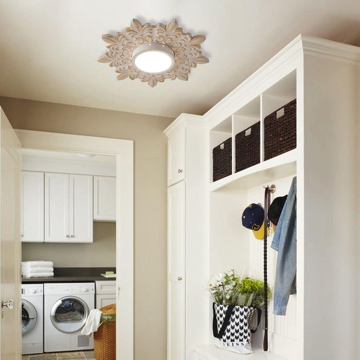 22 Inch White Modern Sunburst Flush Mount LED Lighting