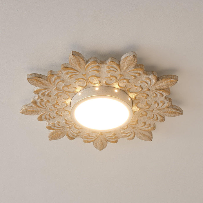 22 Inch White Modern Sunburst Flush Mount LED Lighting