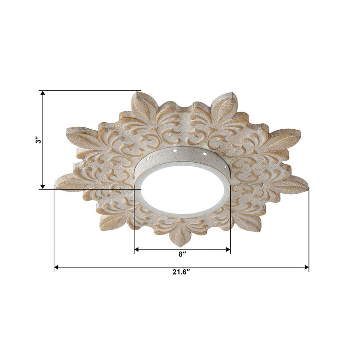 22 Inch White Modern Sunburst Flush Mount LED Lighting