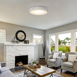 18 Inch White Hamptons Modern Flush Mount LED Light