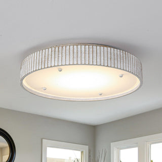 18 Inch White Hamptons Modern Flush Mount LED Light