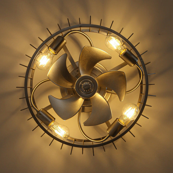 20 Inch Silver Flush Mount Ceiling Fan with Light APP and Remote Control