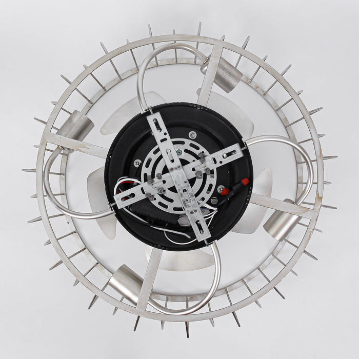 20 Inch Silver Flush Mount Ceiling Fan with Light APP and Remote Control