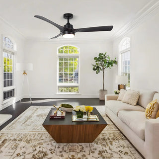 52 Inch Ivy Hamptons Industrial Downrod Mount LED Ceiling Fan with Remote Control