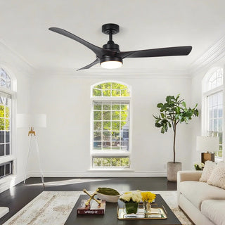 52 Inch Ivy Hamptons Industrial Downrod Mount LED Ceiling Fan with Remote Control