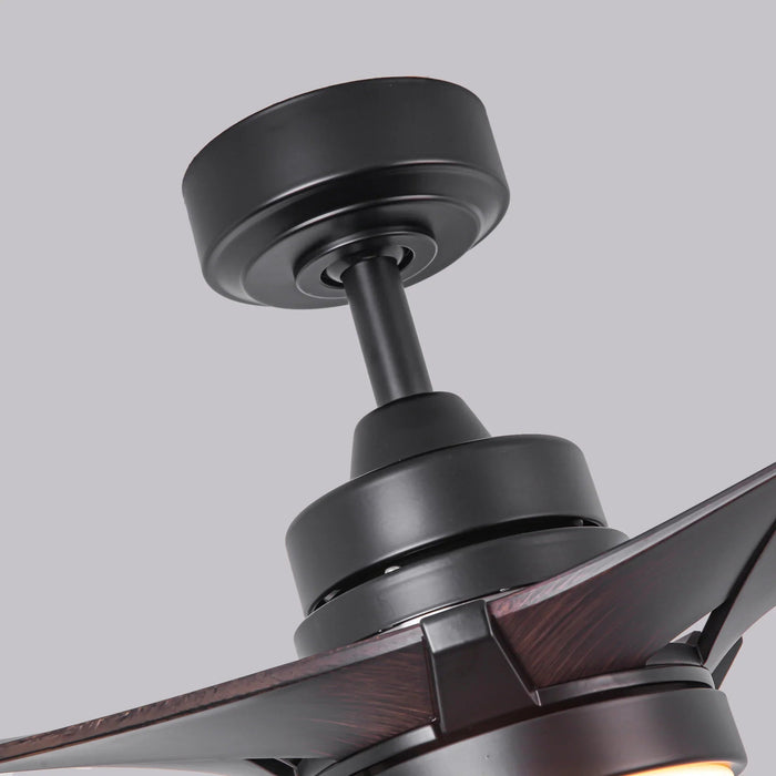 52 Inch Ivy Industrial Downrod Mount LED Ceiling Fan with Remote Control