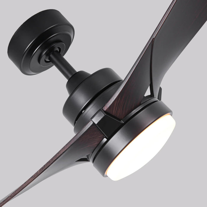 52 Inch Ivy Industrial Downrod Mount LED Ceiling Fan with Remote Control