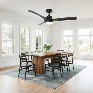 52 Inch Ivy Hamptons Industrial Downrod Mount LED Ceiling Fan with Remote Control