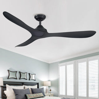 56" Hamptons Modern DC Motor Downrod Mount Reversible Ceiling Fan with Remote Control