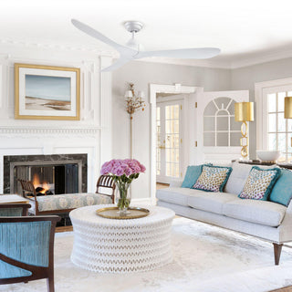 56" Hamptons Modern DC Motor Downrod Mount Reversible Ceiling Fan with Remote Control