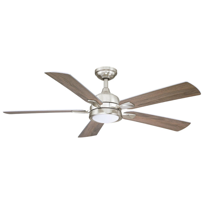 52" Tata Nagar Industrial Brush Nickel Downrod Mount Reversible Ceiling Fan with Lighting and Remote Control