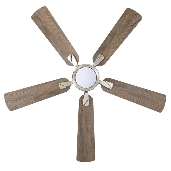 52" Tata Nagar Industrial Brush Nickel Downrod Mount Reversible Ceiling Fan with Lighting and Remote Control