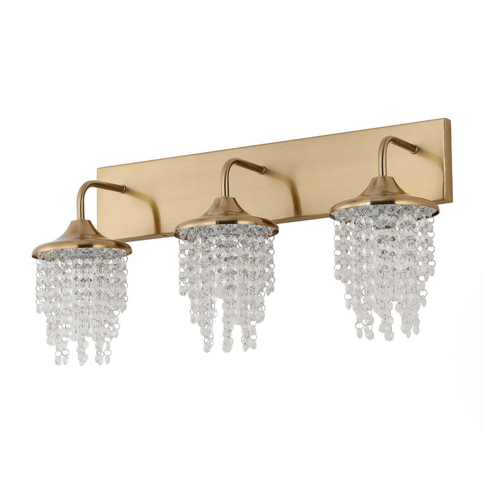 Modern 3-Light Golden Wall Lighting with Crystal