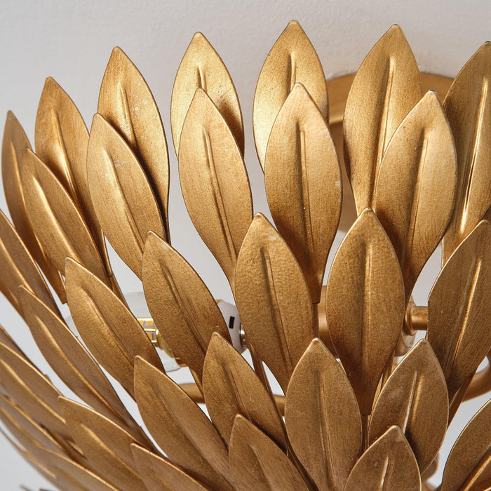 16 Inch 3-Light Farmhouse Golden Semi-Flush Mount Ceiling Lighting