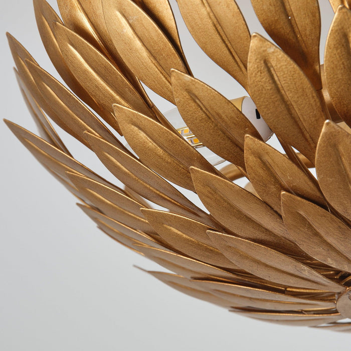 16 Inch 3-Light Farmhouse Golden Semi-Flush Mount Ceiling Lighting