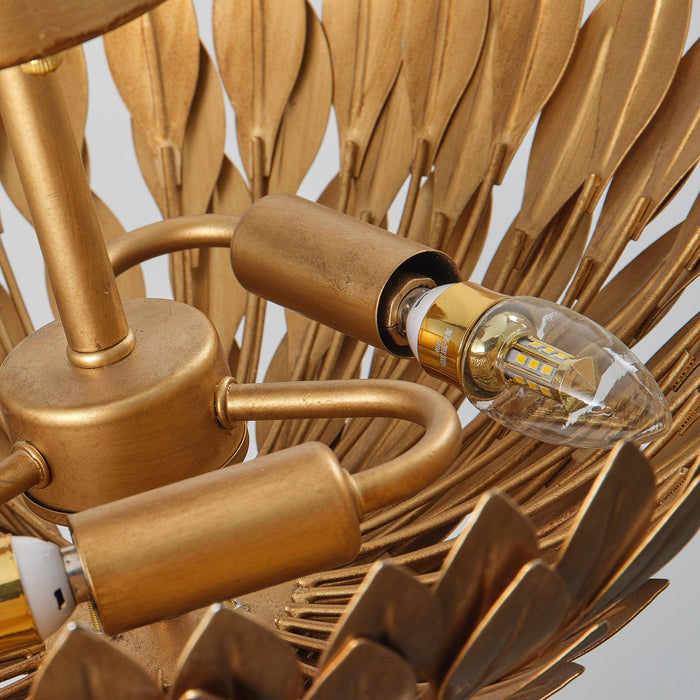 16 Inch 3-Light Farmhouse Golden Semi-Flush Mount Ceiling Lighting