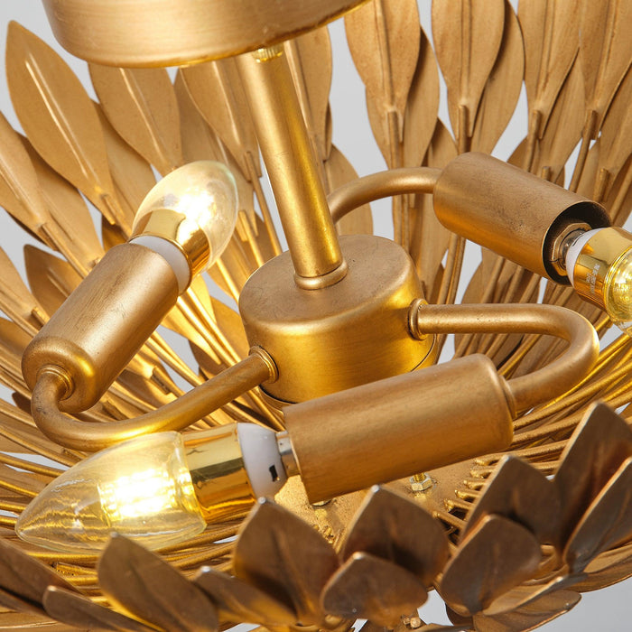 16 Inch 3-Light Farmhouse Golden Semi-Flush Mount Ceiling Lighting