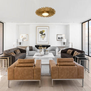 Golden Sunburst Flush Mount LED Lighting