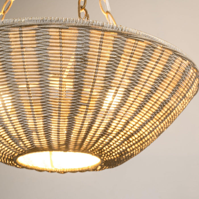 Farmhouse 3-Light Rattan Pendant Lighting in Bowl Shape