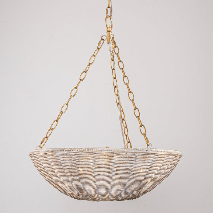 Farmhouse 3-Light Rattan Pendant Lighting in Bowl Shape