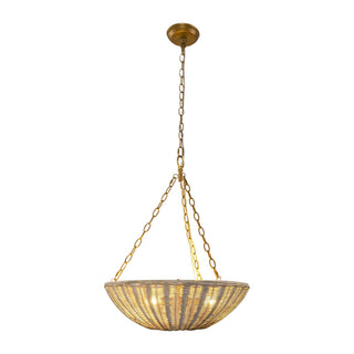 Farmhouse 3-Light Rattan Pendant Lighting in Bowl Shape