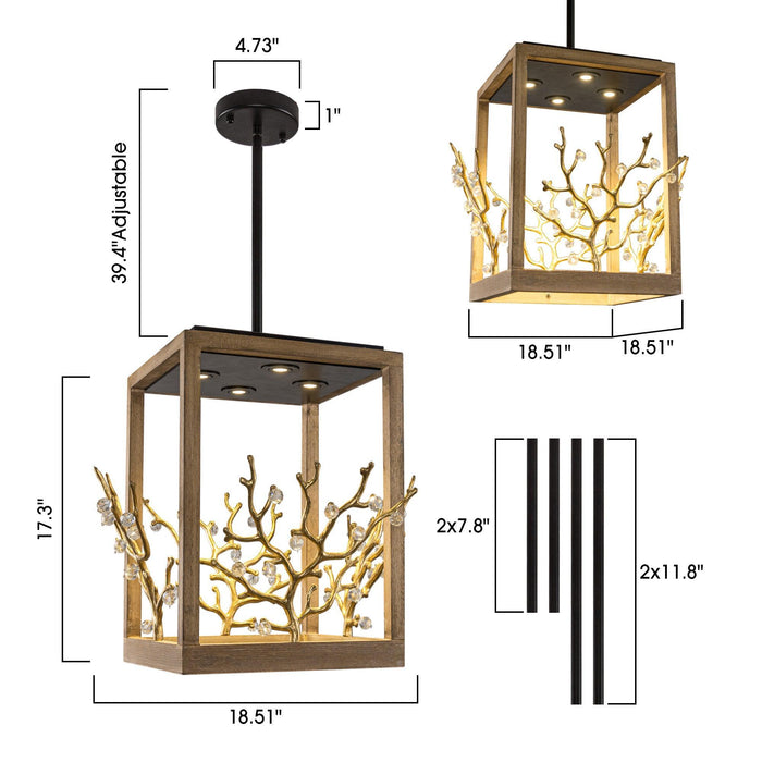 4-Light Modern Branches Pendant Lighting