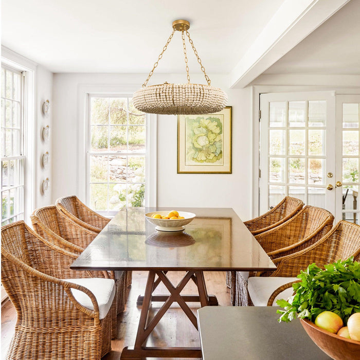 Farmhouse 6-Light Antique Golden Flush Mount Lighting