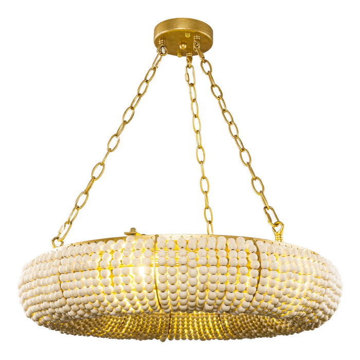 Farmhouse 6-Light Antique Golden Flush Mount Lighting