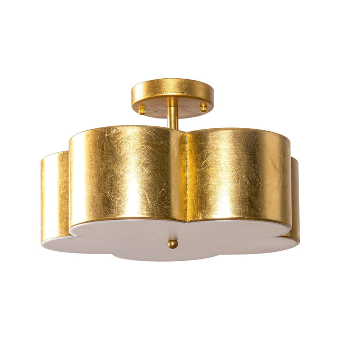 Golden Modern Semi Flush 3-Light Ceiling Lighting