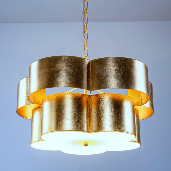 Golden 5-Light Iron Dry Rated Pendant Lighting