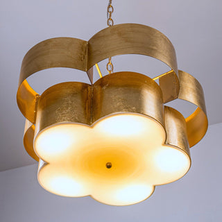 Golden 5-Light Iron Dry Rated Pendant Lighting