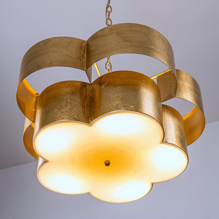 Golden 5-Light Iron Dry Rated Pendant Lighting