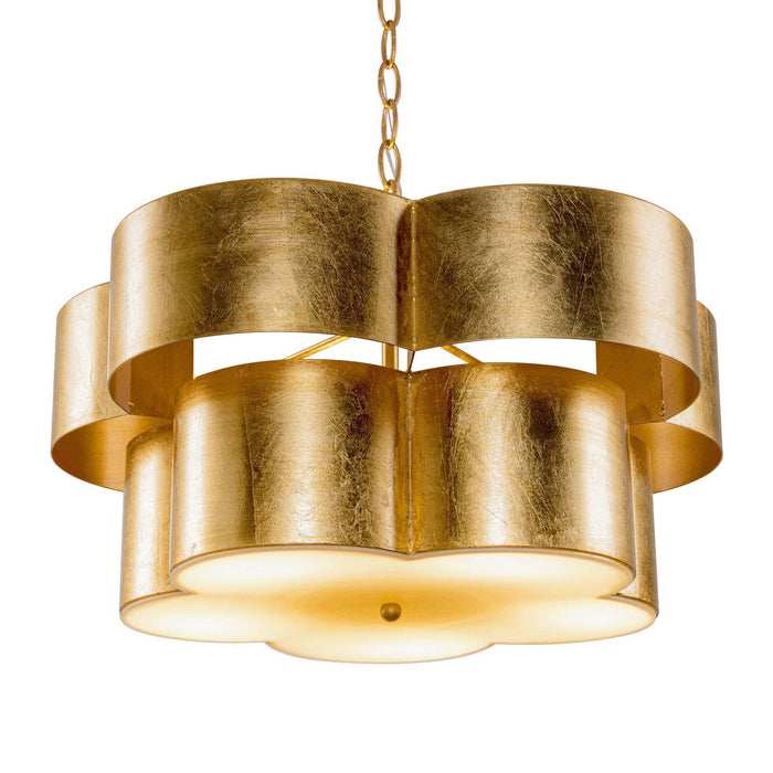 Golden 5-Light Iron Dry Rated Pendant Lighting