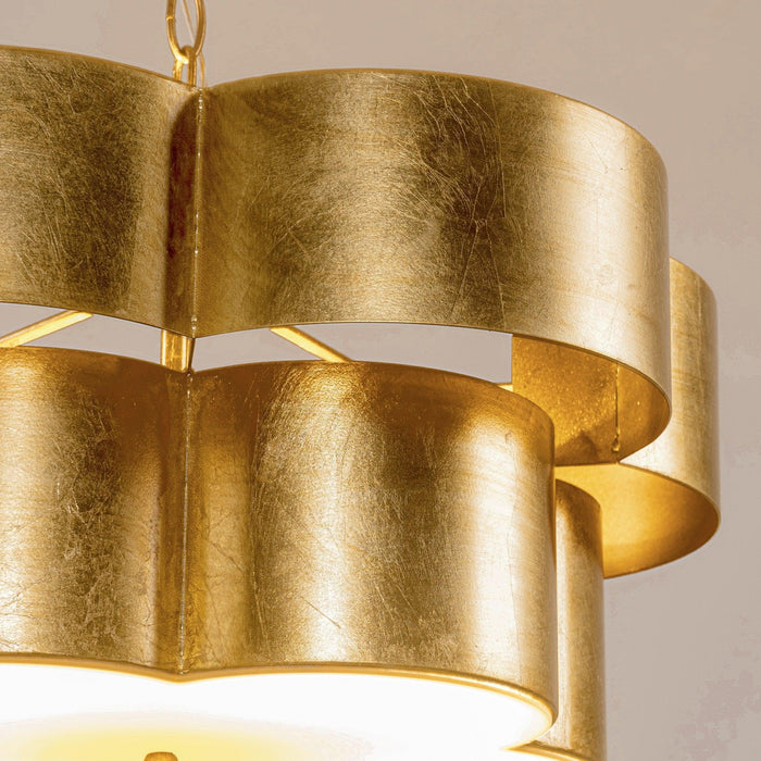 Golden 5-Light Iron Dry Rated Pendant Lighting