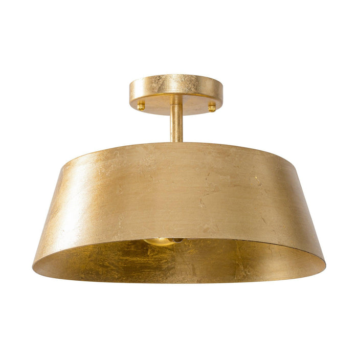 3-Light Golden Semi Flush Mount Lighting