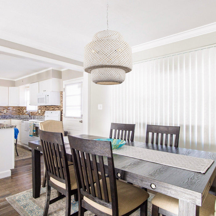 Rustic 3-Light White Dry Rated Farmhouse Pendant Hanging Light