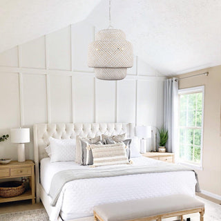 Rustic 3-Light White Dry Rated Farmhouse Pendant Hanging Light