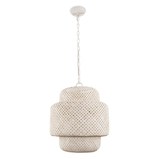 Rustic 3-Light White Dry Rated Farmhouse Pendant Hanging Light