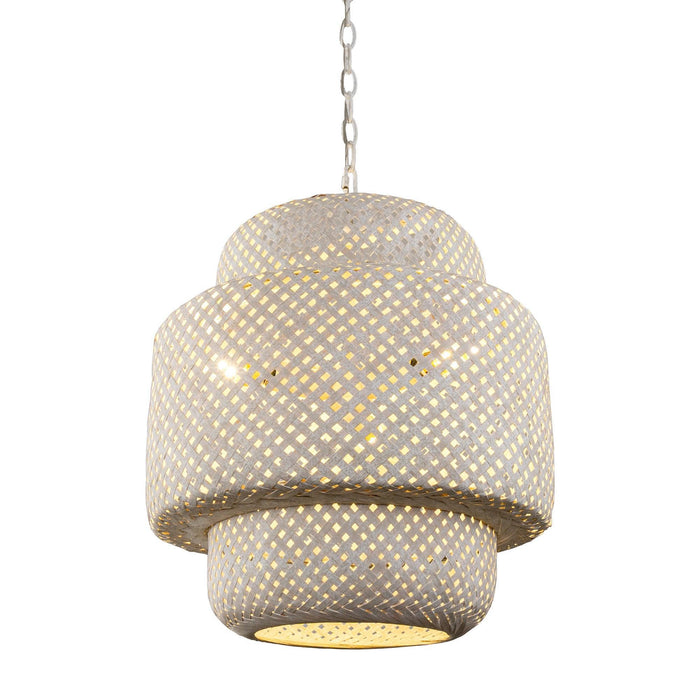 Rustic 3-Light White Dry Rated Farmhouse Pendant Hanging Light